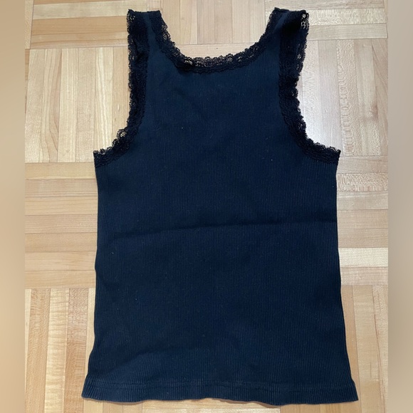 Brandy Melville John Galt Black Lace Trim Tank Top - Picture 5 of 5